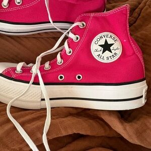 Converse Fuchsia High-Tops with White Accents